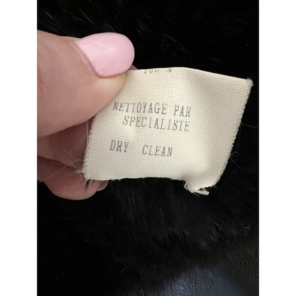 PELLESSIMO Paris Vintage Genuine Black Mink Fur Leather Bomber Jacket Sz M - Picture 14 of 16